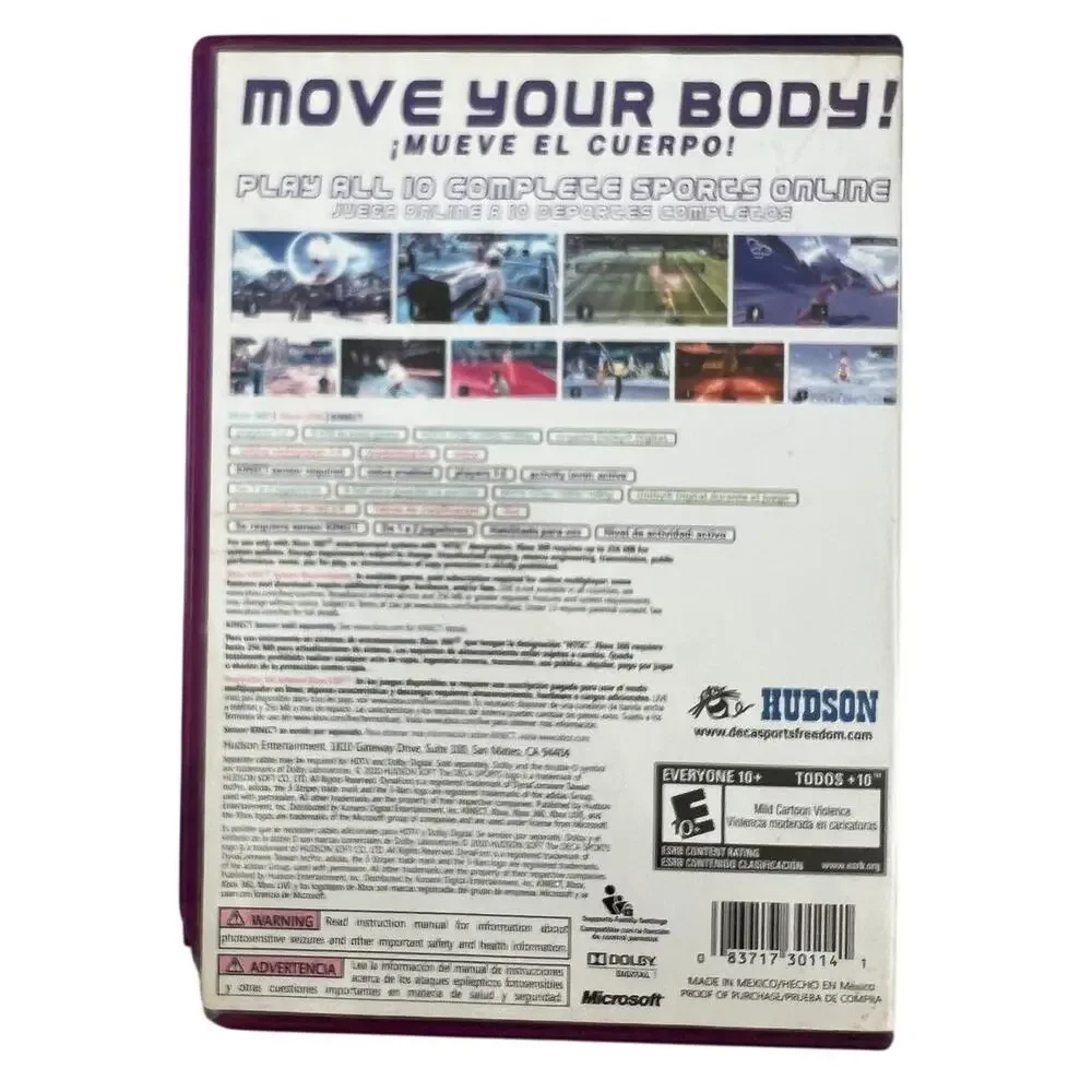Deca Sports Freedom Microsoft XBox 360 Kinect Complete with Manual